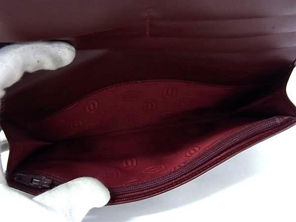 Cartier カルティエ 財布 マストライン 二つ折り 長財布 L3000117 ボルドー系 レザー ユニセックス ゴールド金具