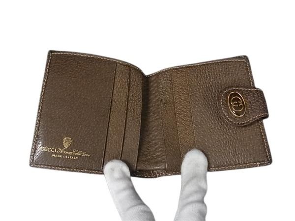 GUCCI グッチ 財布 オールドグッチ アクセサリーコレクション 二つ折り財布 ブラウン系 GGスプリームキャンバス レザー ユニセックス ヴィンテージ シェリーライン アクセコ
