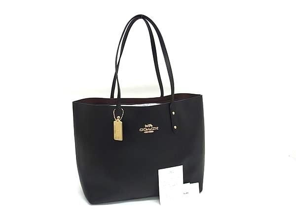 COACH コーチ トートバッグ タウントート F72673 ブラック レザー レディース ショルダーバッグ 新古未使用展示品