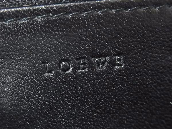 LOEWE ロエベ コインケース アナグラム コインパース ブラウン系 キャンバス レザー レディース ラウンドファスナー ゴールド金具 美品