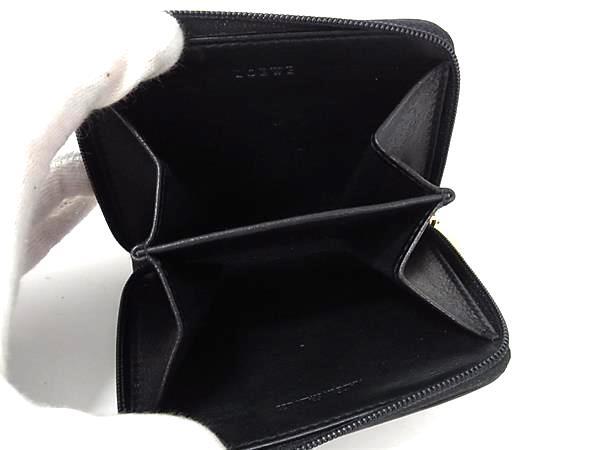 LOEWE ロエベ コインケース アナグラム コインパース ブラウン系 キャンバス レザー レディース ラウンドファスナー ゴールド金具 美品