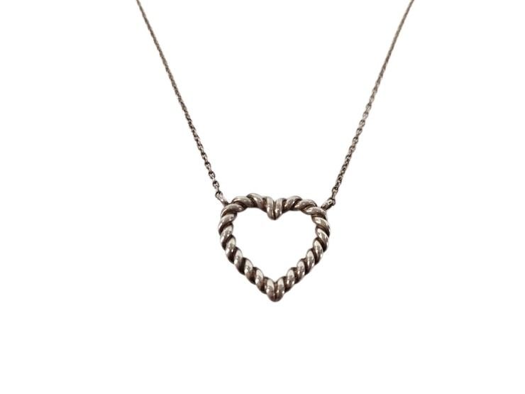 Tiffany&Co. ティファニー ネックレス ハート ツイスト シルバー系 Ag925 レディース 美品