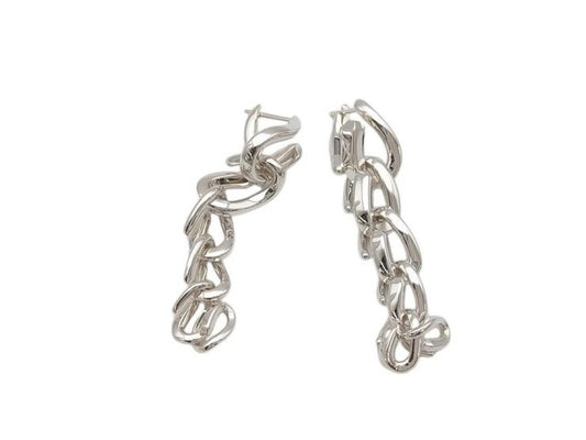 Tiffany&Co. ティファニー ピアス フォージ ドロップリンク シルバー系 Ag925 レディース 美品