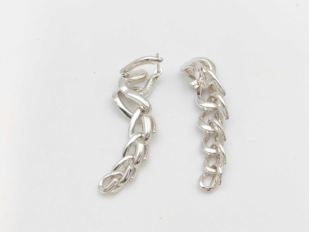 Tiffany&Co. ティファニー ピアス フォージ ドロップリンク シルバー系 Ag925 レディース 美品