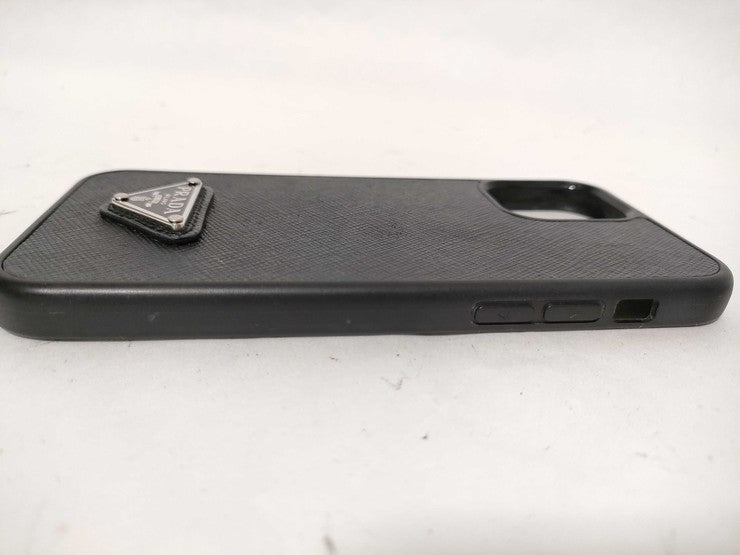 PRADA プラダ スマホカバー iPhoneケース トライアングルロゴ 2ZH133 ブラック系 サフィアーノ ユニセックス iPhone 12＆12 Pro 美品
