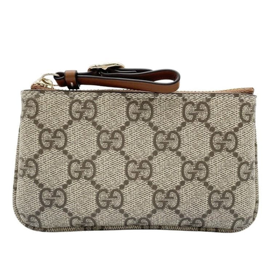 GUCCI グッチ コインケース GGスプリーム 819113 ベージュ ブラウン PVC×レザー ユニセックス 新品未使用展示品