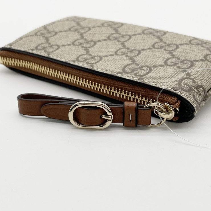 GUCCI グッチ コインケース GGスプリーム 819113 ベージュ ブラウン PVC×レザー ユニセックス 新品未使用展示品