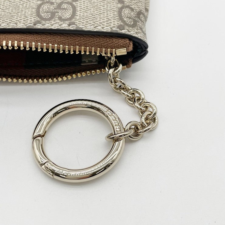 GUCCI グッチ コインケース GGスプリーム 819113 ベージュ ブラウン PVC×レザー ユニセックス 新品未使用展示品