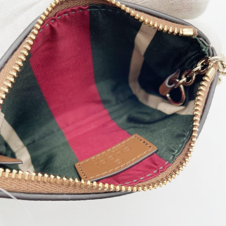 GUCCI グッチ コインケース GGスプリーム 819113 ベージュ ブラウン PVC×レザー ユニセックス 新品未使用展示品
