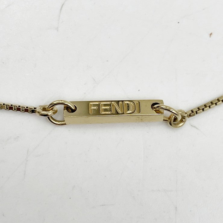 FENDI フェンディ ネックレス FENDI ZODIAC フェンディ ゾディアック ゴールド メタル レディース フェイクパール 美品