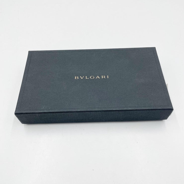 BVLGARI ブルガリ 財布 ブラック レザー メンズ 二つ折り長財布 美品