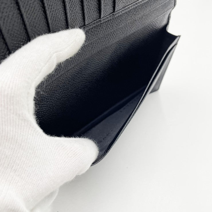 BVLGARI ブルガリ 財布 ブラック レザー メンズ 二つ折り長財布 美品