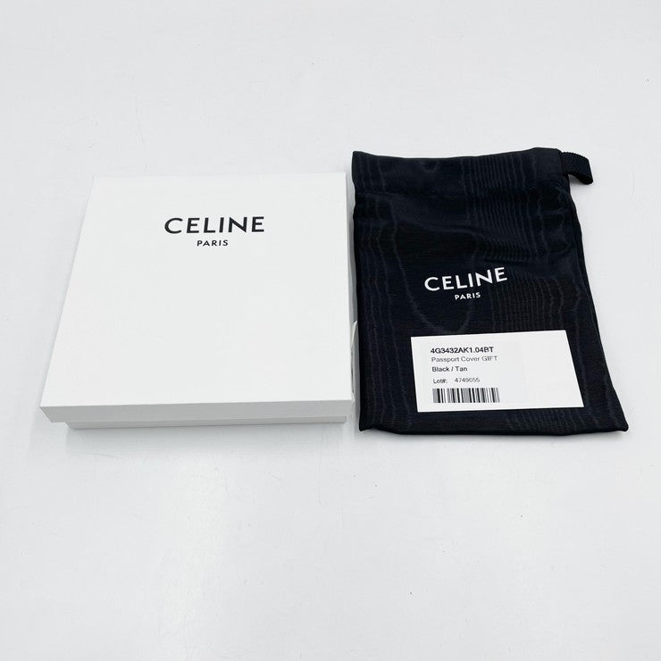 CELINE セリーヌ パスポートケース トリオンフ 4M3432AK1 ブラック×タン トリオンフキャンバス ユニセックス 美品