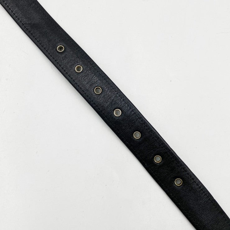 MCM エムシーエム ベルト ブラック キャンバス レザー メンズ ゴールド金具
