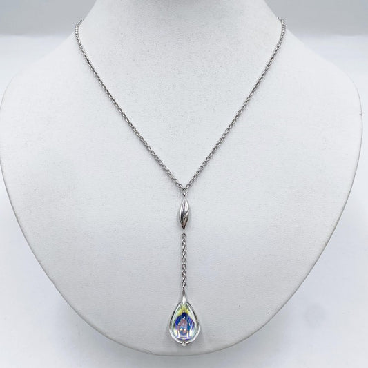 Baccarat バカラ ネックレス フルール ドゥ プシデリック クリスタル シャンデリア ドロップ チェーン ネックレス シルバー クリスタル Ag925 レディース 美品