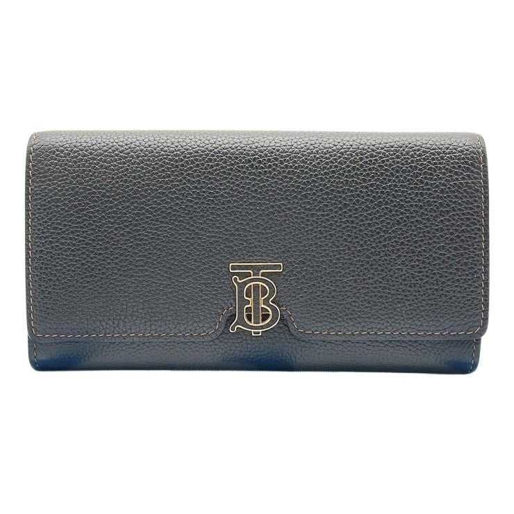 BURBERRY バーバリー 財布 TBコンチネンタルウォレット 8049212 ブラック レザー ユニセックス 二つ折り 長財布 美品
