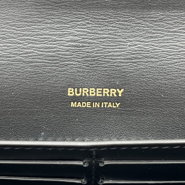 BURBERRY バーバリー 財布 TBコンチネンタルウォレット 8049212 ブラック レザー ユニセックス 二つ折り 長財布 美品
