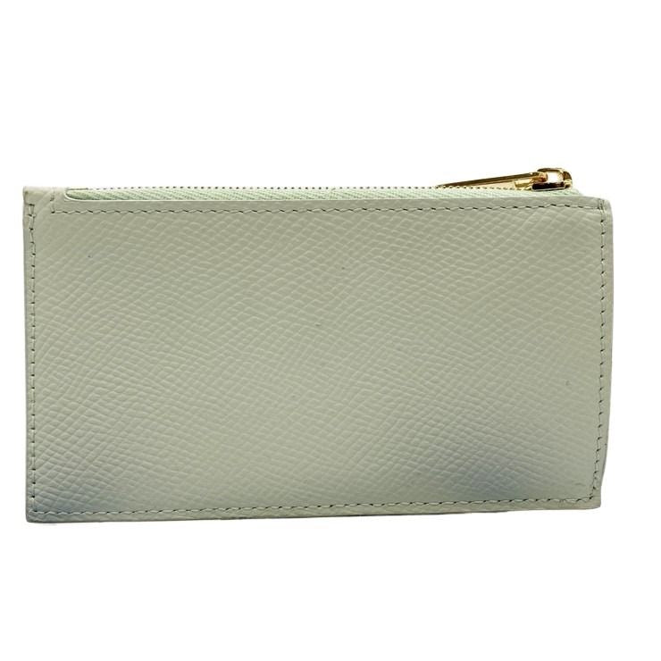 CELINE セリーヌ カード コインケース フラグメントケース 10J89 パステルグリーン レザー レディース ゴールド金具 美品