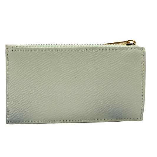 CELINE セリーヌ カード コインケース フラグメントケース 10J89 パステルグリーン レザー レディース ゴールド金具 美品