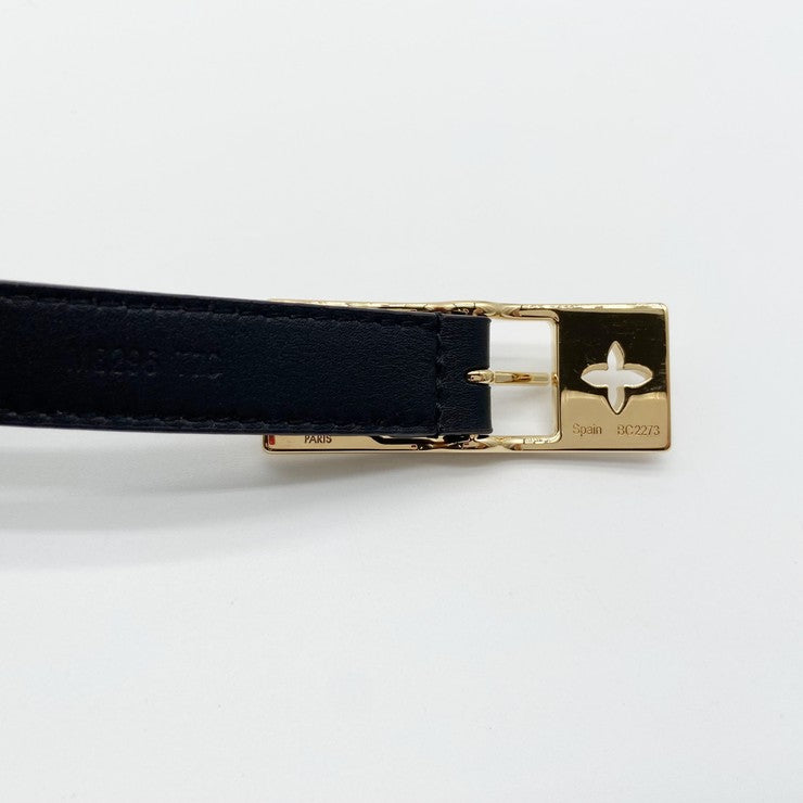 LOUIS VUITTON ベルト LVデュオ 18ミリ リバーシブル M8296 ブラウン ブラック モノグラムキャンバス レザー レディース 美品