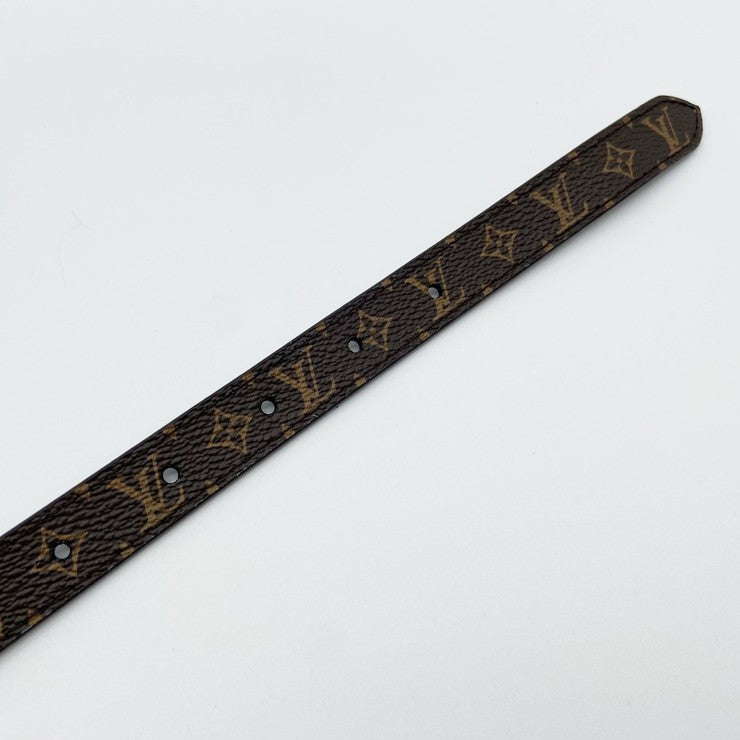 LOUIS VUITTON ベルト LVデュオ 18ミリ リバーシブル M8296 ブラウン ブラック モノグラムキャンバス レザー レディース 美品