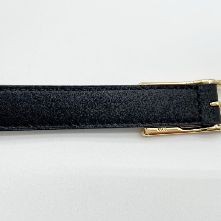 LOUIS VUITTON ベルト LVデュオ 18ミリ リバーシブル M8296 ブラウン ブラック モノグラムキャンバス レザー レディース 美品