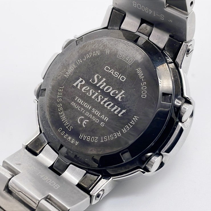 CASIO カシオ 時計 GSHOCK FULL METAL AW500 SERIES AWM500D1AJF ブラック シルバー ステンレススチール メンズ アナデジ 美品