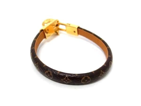 LOUIS VUITTON ルイヴィトン ブレスレット ブラスレ クレイジーインロック M6451 ブラウン ゴールド系 モノグラム レディース ハート 美品