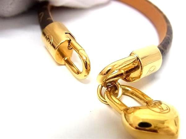 LOUIS VUITTON ルイヴィトン ブレスレット ブラスレ クレイジーインロック M6451 ブラウン ゴールド系 モノグラム レディース ハート 美品
