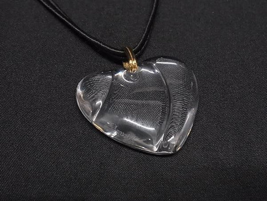 Baccarat バカラ ネックレス クリア×ブラック系 クリスタルガラス レディース ハート 美品