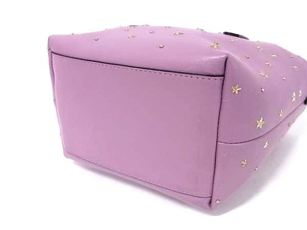 JIMMY CHOO ジミーチュウ ハンドバッグ ミニサラ ライトパープル系 レザー レディース スタースタッズ 2WAY ショルダーバッグ ゴールド金具 美品