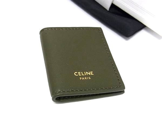 CELINE セリーヌ 写真入れ スモール フォトケース 4G0333D ダークオリーブ系 レザー ユニセックス ミニフォトケース 新品未使用展示品