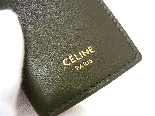 CELINE セリーヌ 写真入れ スモール フォトケース 4G0333D ダークオリーブ系 レザー ユニセックス ミニフォトケース 新品未使用展示品
