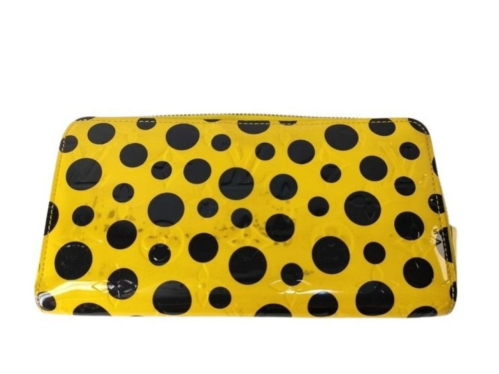 LOUIS VUITTON ルイヴィトン 長財布 ジッピーウォレット M91571 イエロー ブラック系 レディース 草間彌生 ドットインフィニティ ゴールド金具 美品