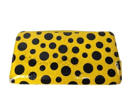 LOUIS VUITTON ルイヴィトン 長財布 ジッピーウォレット M91571 イエロー ブラック系 レディース 草間彌生 ドットインフィニティ ゴールド金具 美品