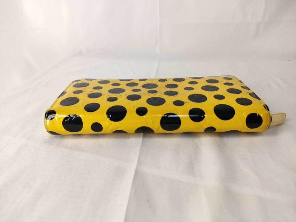 LOUIS VUITTON ルイヴィトン 長財布 ジッピーウォレット M91571 イエロー ブラック系 レディース 草間彌生 ドットインフィニティ ゴールド金具 美品