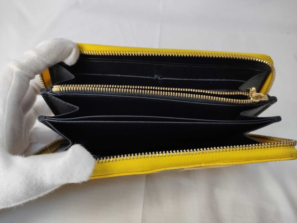 LOUIS VUITTON ルイヴィトン 長財布 ジッピーウォレット M91571 イエロー ブラック系 レディース 草間彌生 ドットインフィニティ ゴールド金具 美品