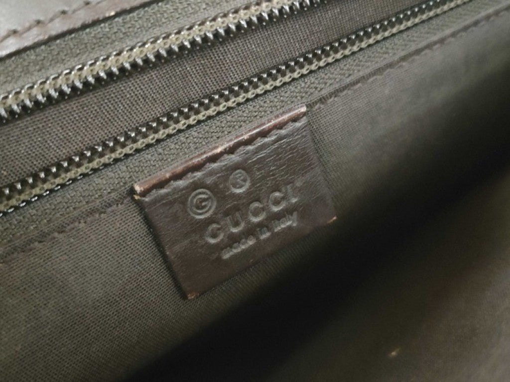 GUCCI グッチ ビジネスバッグ 282517 ブラウン系 レザー メンズ 2WAY シルバー金具