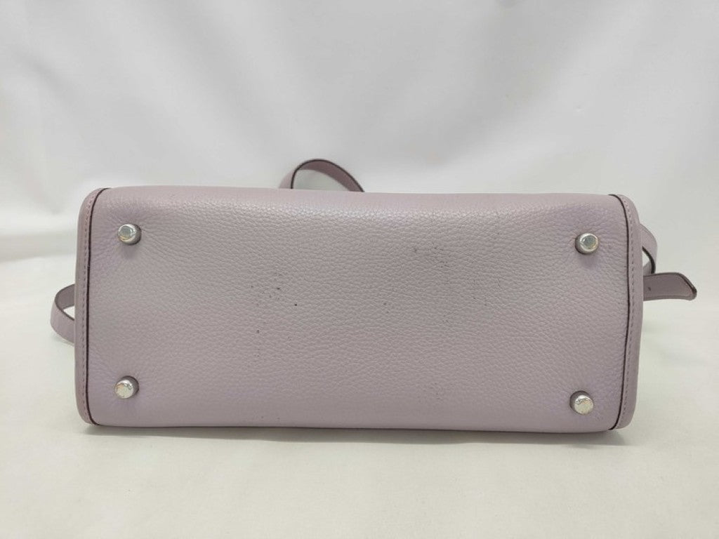 COACH コーチ ハンドバッグ シグネチャー C8448 パープル系 キャンバス レザー レディース 2WAY ショルダーバッグ シルバー金具 美品