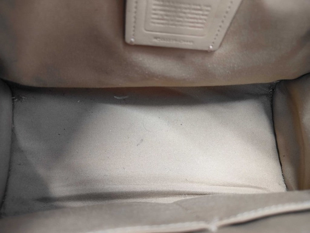 COACH コーチ ハンドバッグ シグネチャー C8448 パープル系 キャンバス レザー レディース 2WAY ショルダーバッグ シルバー金具 美品