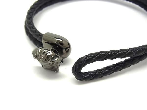 VERSACE ヴェルサーチェ ブレスレット ラ メドゥーサ レザー ブレスレット DG05579 ブラック系 メタル レザー ユニセックス 新品未使用展示品