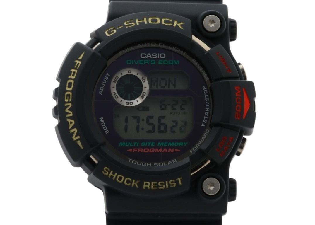 CASIO カシオ 時計 G-SHOCK FROGMAN フロッグマン GW-200 グレー系 樹脂 チタン メンズ デジタル 美品
