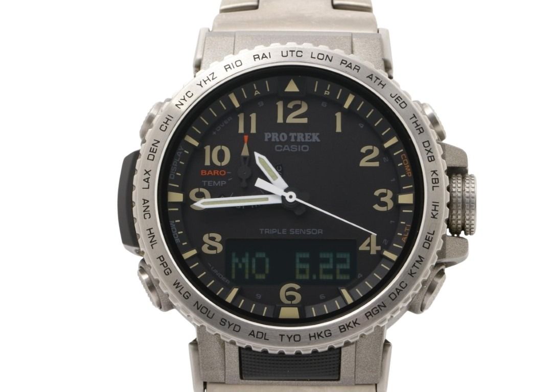 CASIO カシオ 時計 PRO TREK プロトレック Climber Line PRW-50T-7AJF ブラック シルバー系 樹脂／ステンレススチール メンズ アナデジ 美品