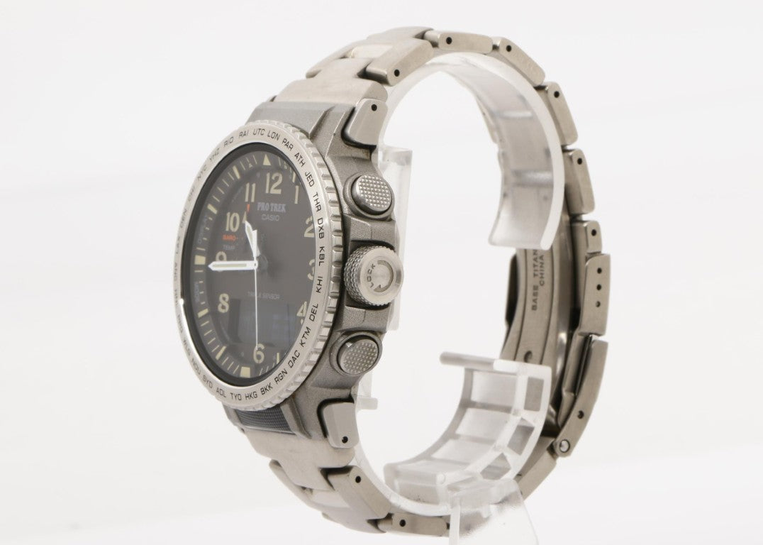 CASIO カシオ 時計 PRO TREK プロトレック Climber Line PRW-50T-7AJF ブラック シルバー系 樹脂／ステンレススチール メンズ アナデジ 美品