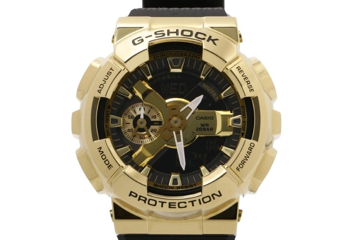 CASIO カシオ 時計 G-SHOCK ANALOG-DIGITAL 110 SERIES GM-110G ブラック ゴールド系 樹脂／ステンレススチール メンズ アナログ 美品