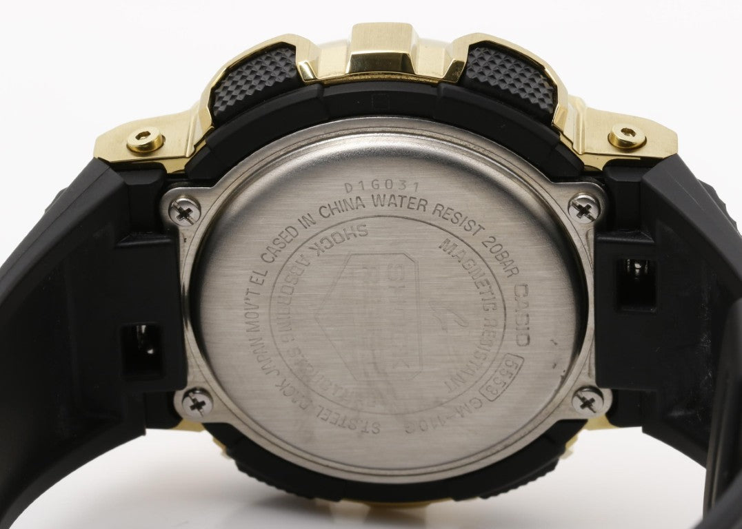 CASIO カシオ 時計 G-SHOCK ANALOG-DIGITAL 110 SERIES GM-110G ブラック ゴールド系 樹脂／ステンレススチール メンズ アナログ 美品