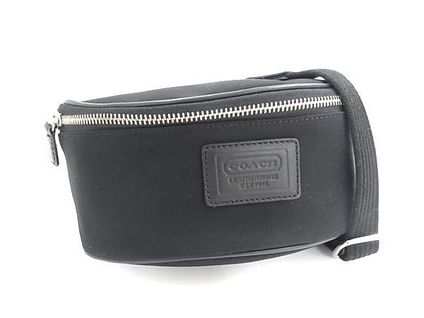 COACH コーチ ウエストバッグ F77016 ブラック キャンバス ユニセックス 超美品
