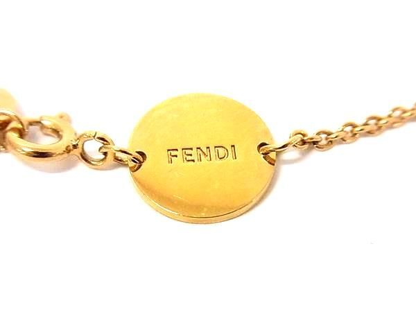FENDI フェンディ ブレスレット エフイズ 8AK712 ゴールド メタル レディース ラインストーン 美品