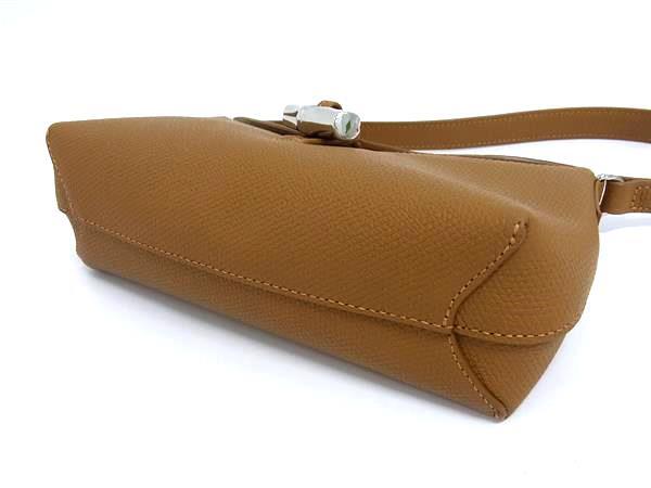 LONGCHAMP ロンシャン ショルダーバッグ ル ロゾ S ホーボーバッグ ブラウン レザー レディース 超美品