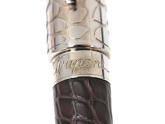 S.T.Dupont エス・テー・デュポン ボールペン オランピオ アリゲーター 482854 ブラウン シルバー クロコダイル メンズ 限定品 美品